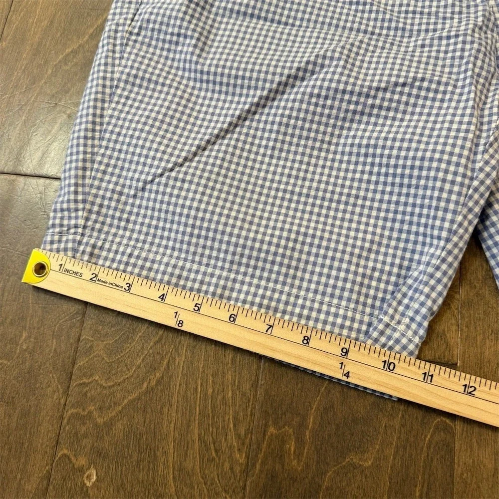Polo Ralph Lauren Men's Chino Shorts 38 Blue White Gingham‎ Check Flat